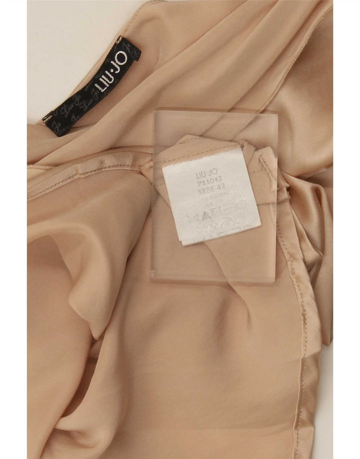 Blusa feminina Liu Jo Top IT 42 seda colorblock bege médio