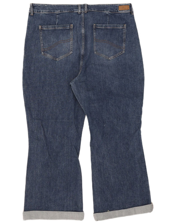 Fat Face Womens Fly cintura alta colheita jeans queimado Reino Unido 20 2XL W40 L26 azul