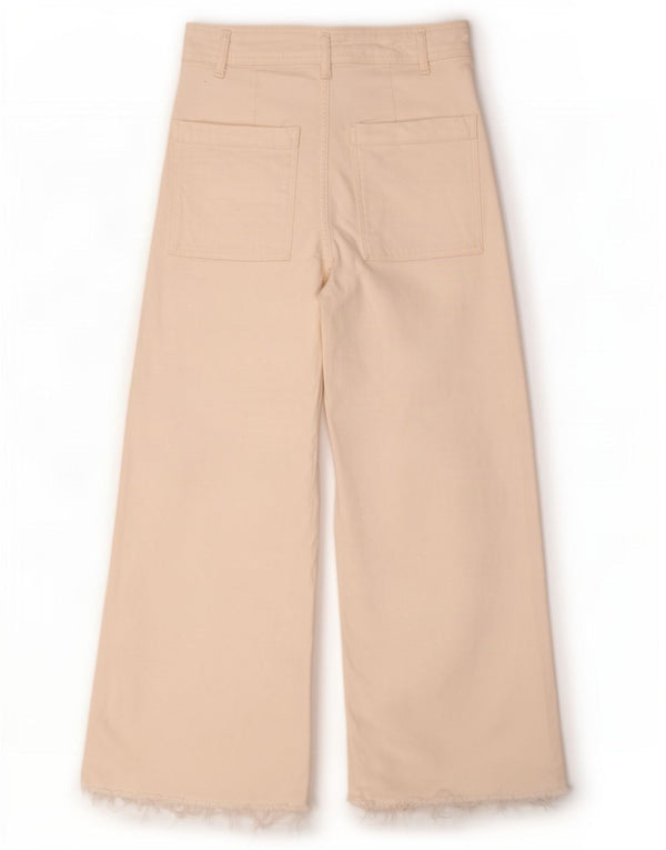 Calça jeans feminina Zara The Marine cintura alta reta EU 36 XS W26 L25 branco