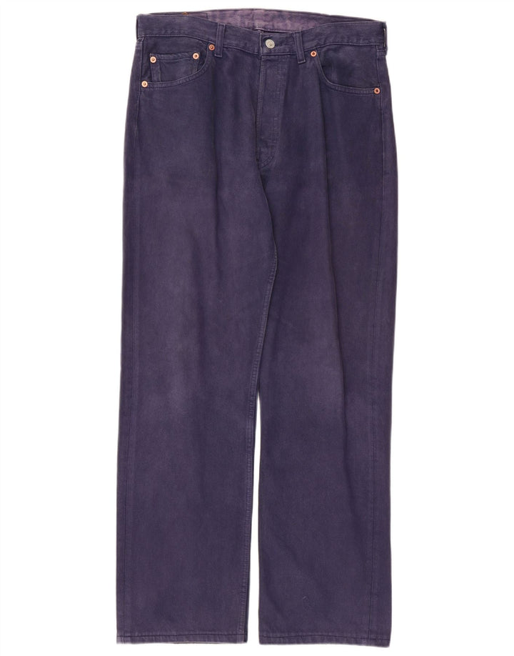 Levi's Masculino 501 Straight Jeans W34 L29 Roxo Algodão