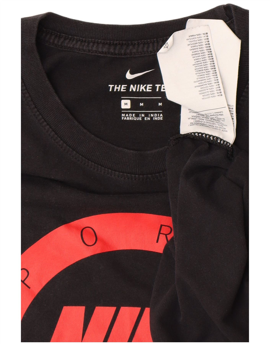 Camiseta gráfica masculina NIKE Top médio de algodão preto