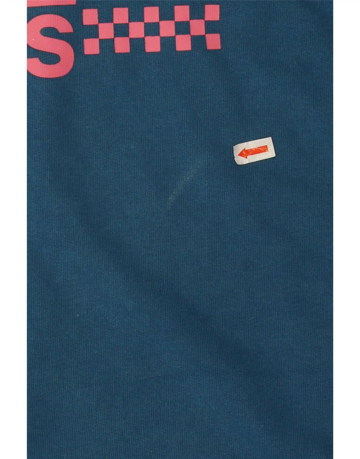Vans Mens Graphic Moletom Jumper Médio Azul Algodão