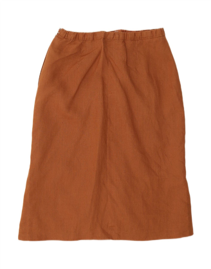 Saia reta feminina VINTAGE W28 marrom médio