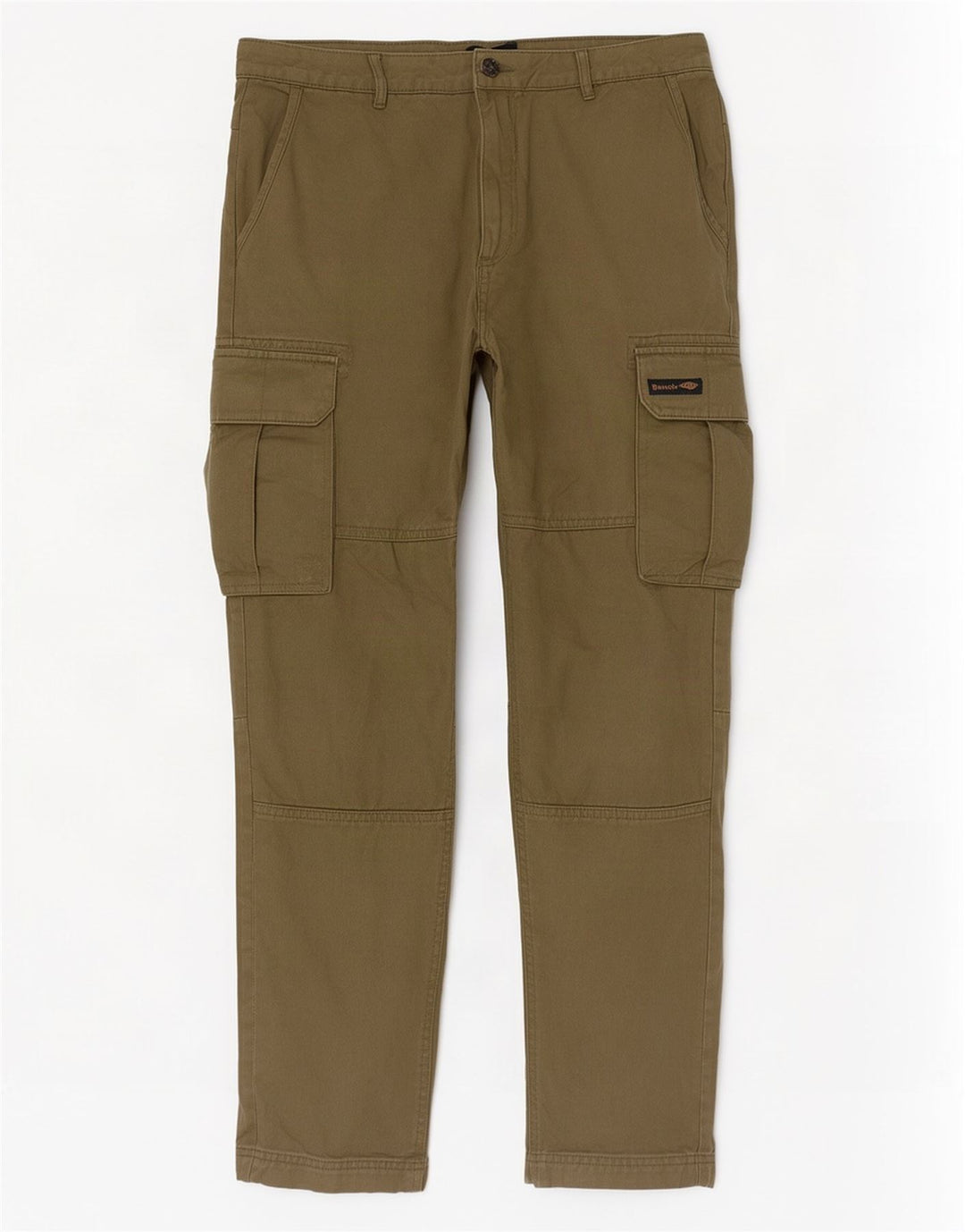 Bench Mens Slim Cargo Calças W34 L30 Algodão Cáqui