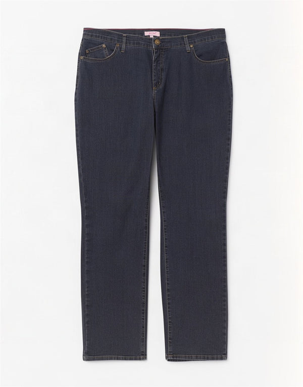 Calça jeans feminina Marks & Spencer Per Una Straight UK 18 XL W38 L30 azul marinho