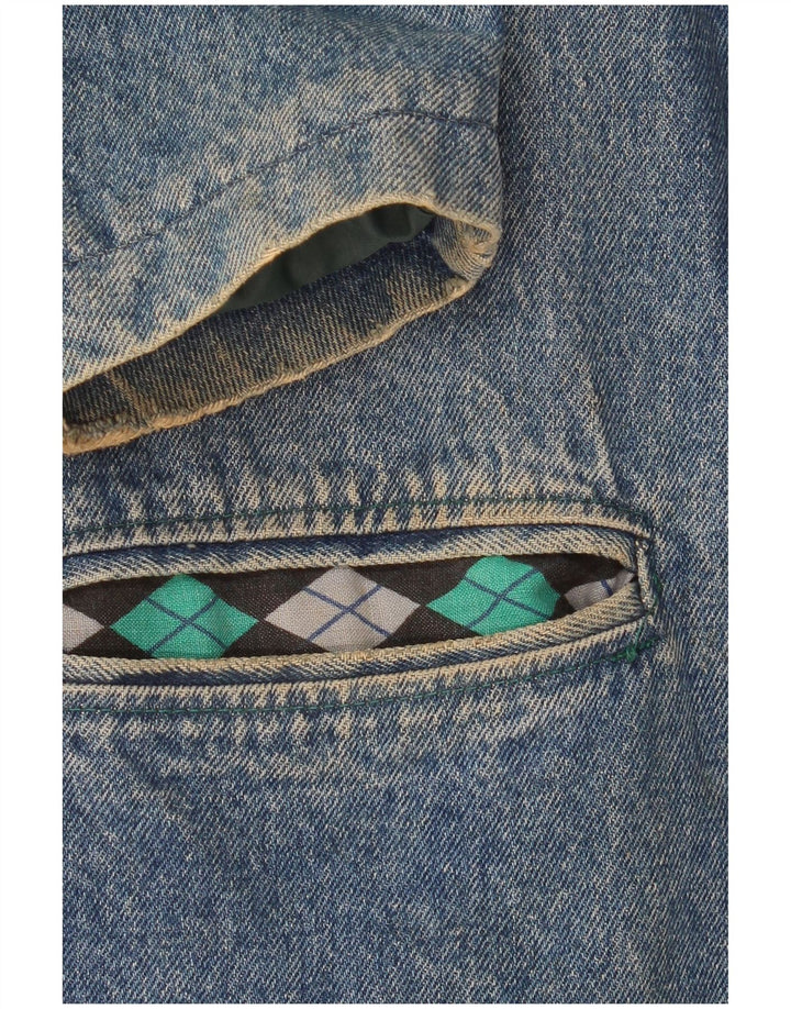 Jaqueta jeans masculina vintage UK 38 azul médio
