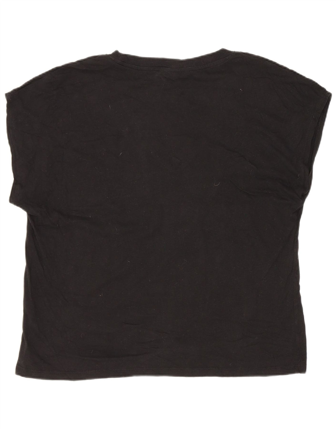 Camiseta feminina Zara UK 14 algodão preto médio