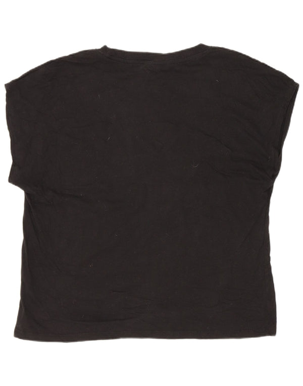 Camiseta feminina Zara UK 14 algodão preto médio