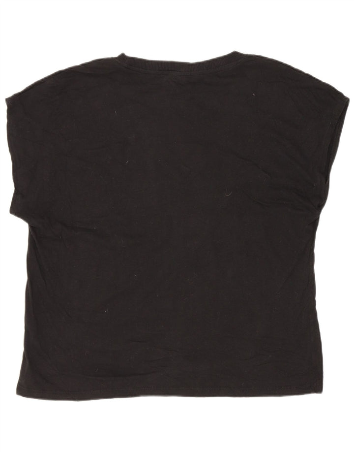 Camiseta feminina Zara UK 14 algodão preto médio