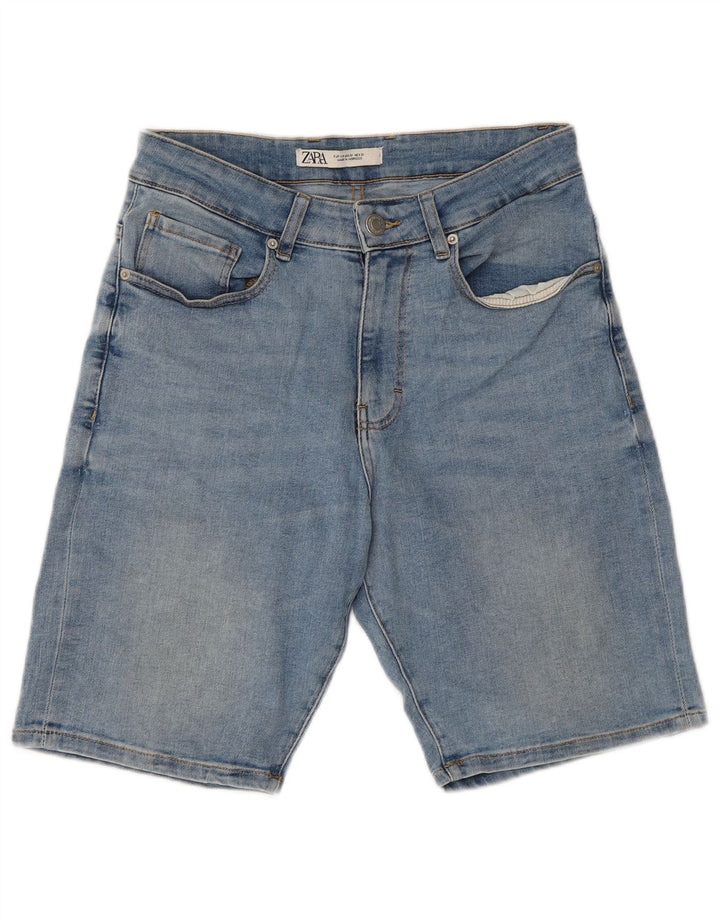 Zara Mens Denim Shorts EU 40 Médio W31 Azul