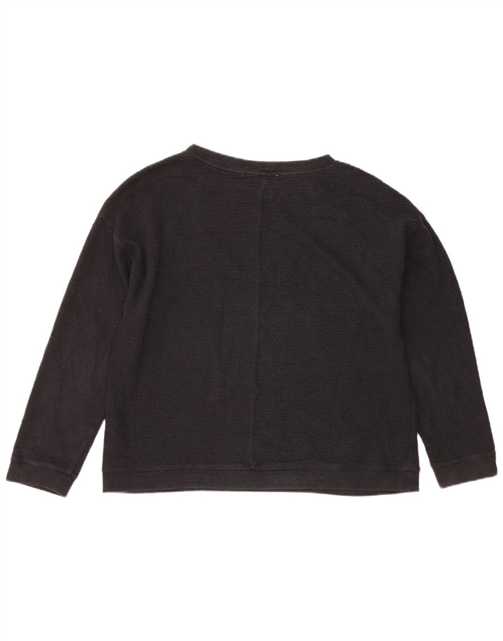 Zara moletom feminino jumper UK 14 médio algodão azul marinho