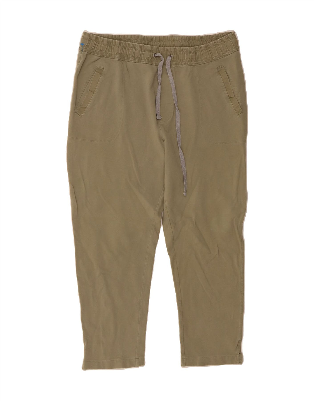 EDDIE BAUER Womens Slim Cropped Trousers Large W34 L25 Khaki Cotton Vintage Eddie Bauer and Second-Hand Eddie Bauer from Messina Hembry 