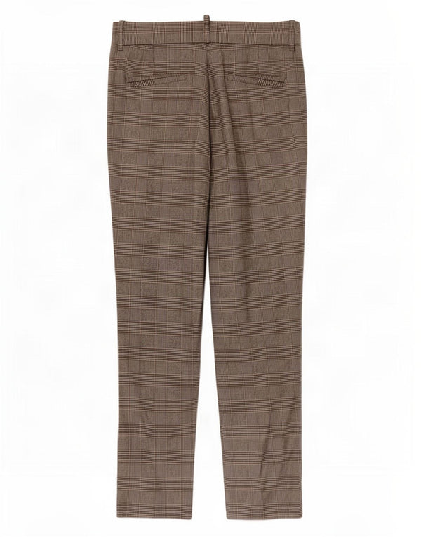 Zara Calça Chino Feminina Slim EU 36 XS W30 L28 Cinza Xadrez