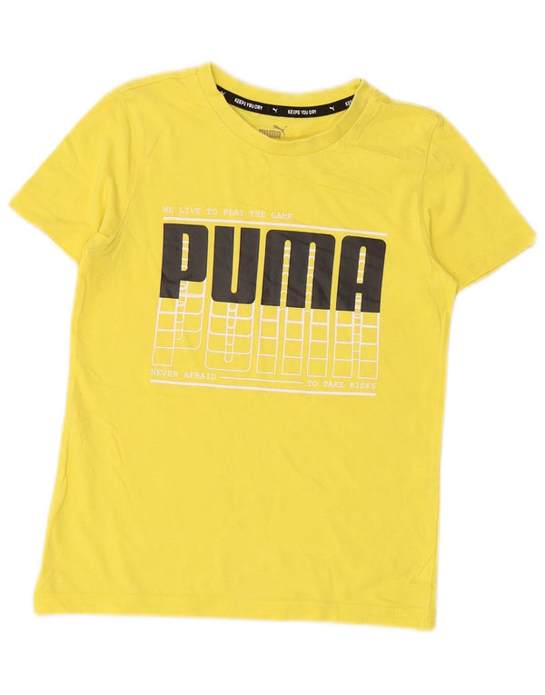 Camiseta PUMA Meninos Graphic 9-10 Anos Amarelo