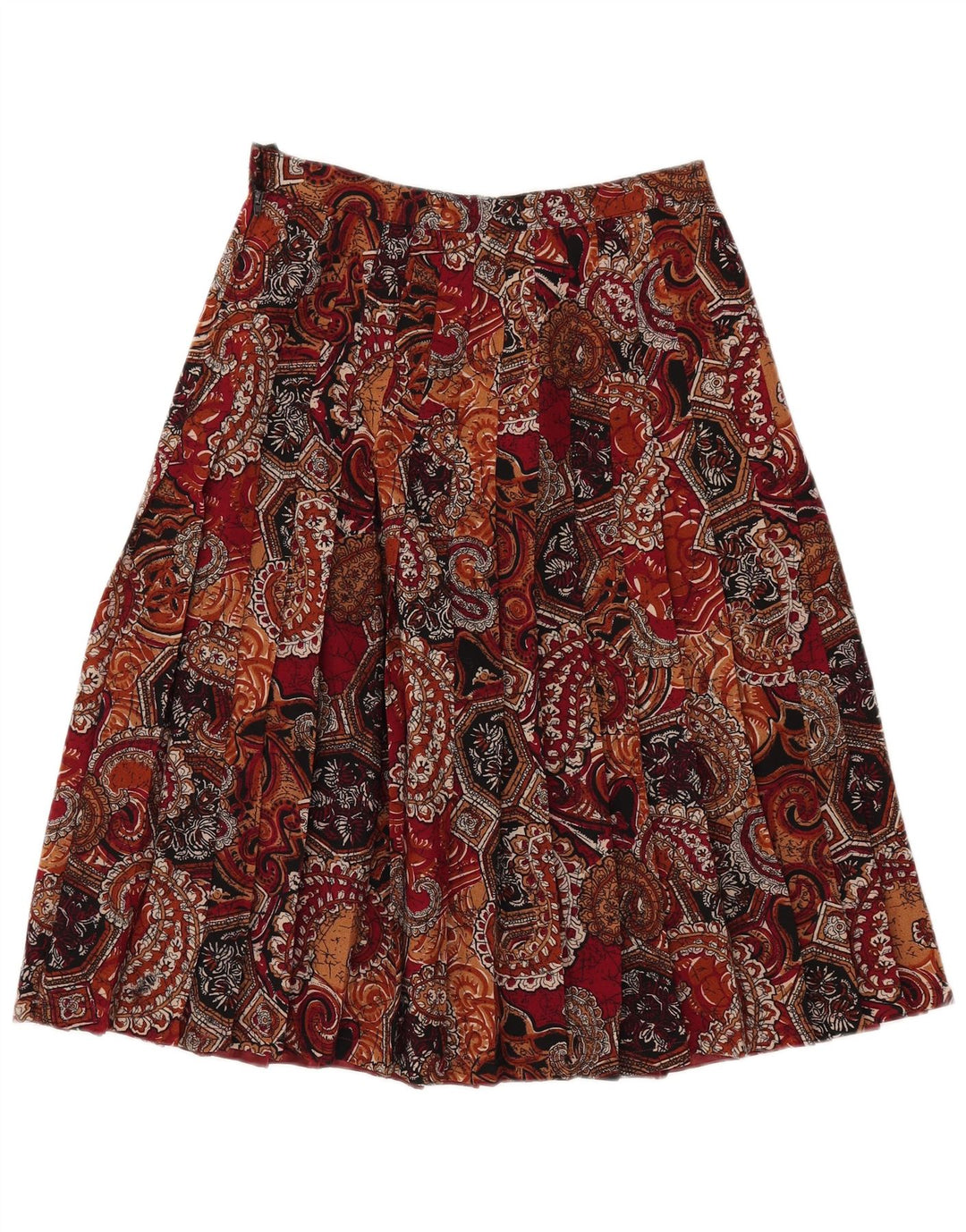 Saia plissada feminina VINTAGE W27 pequena Paisley multicolorida