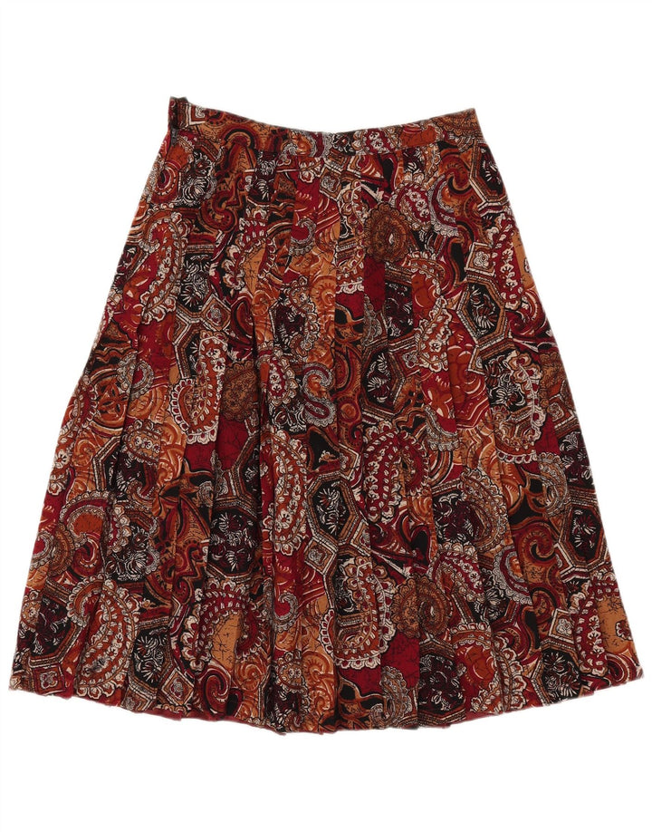 Saia plissada feminina VINTAGE W27 pequena Paisley multicolorida