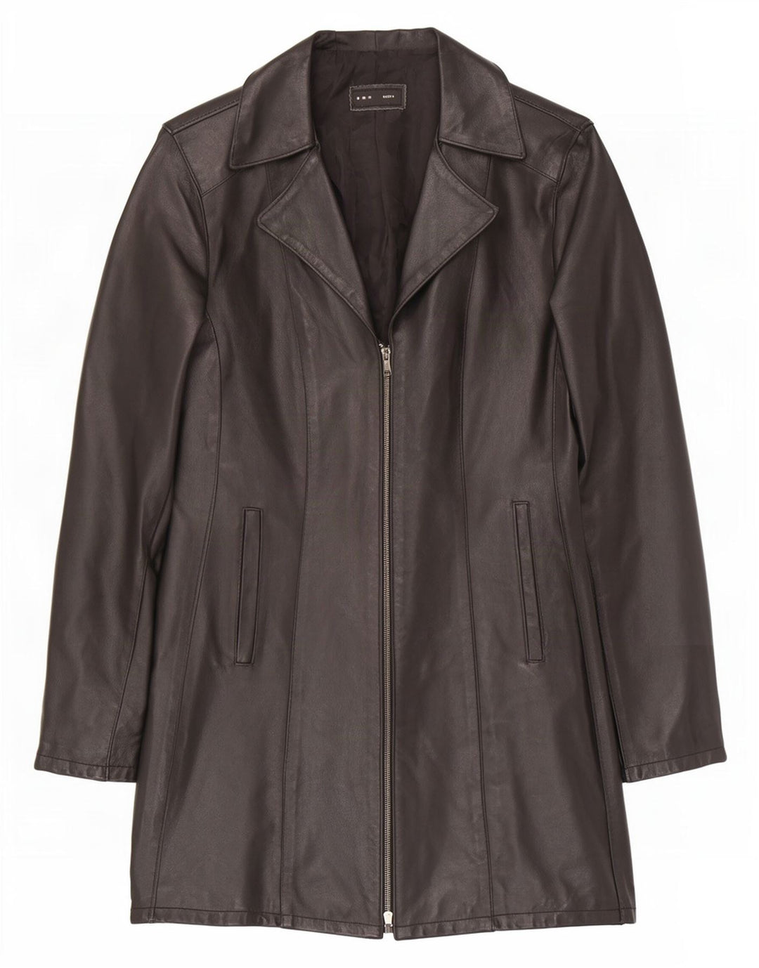 Casaco de couro feminino Sasch UK 12 médio preto