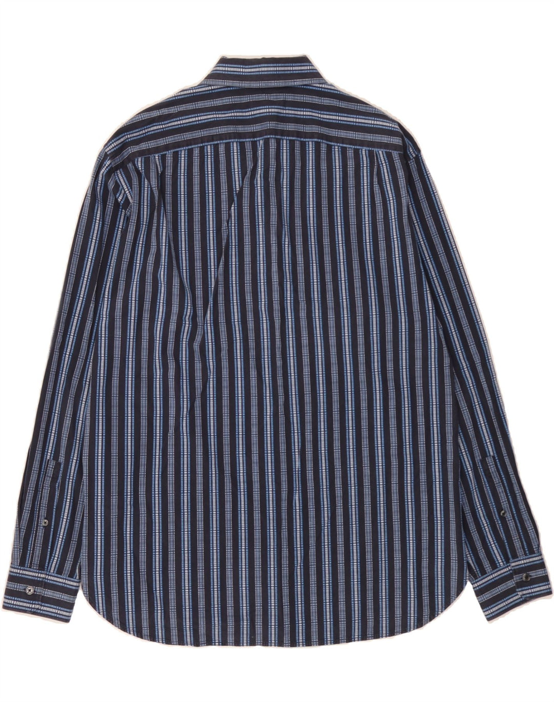 MICHAEL KORS Mens Shirt Large Navy Blue Striped Cotton Vintage Michael Kors and Second-Hand Michael Kors from Messina Hembry 