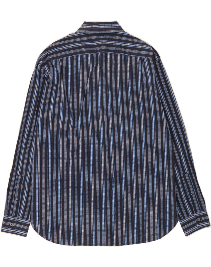 MICHAEL KORS Mens Shirt Large Navy Blue Striped Cotton Vintage Michael Kors and Second-Hand Michael Kors from Messina Hembry 