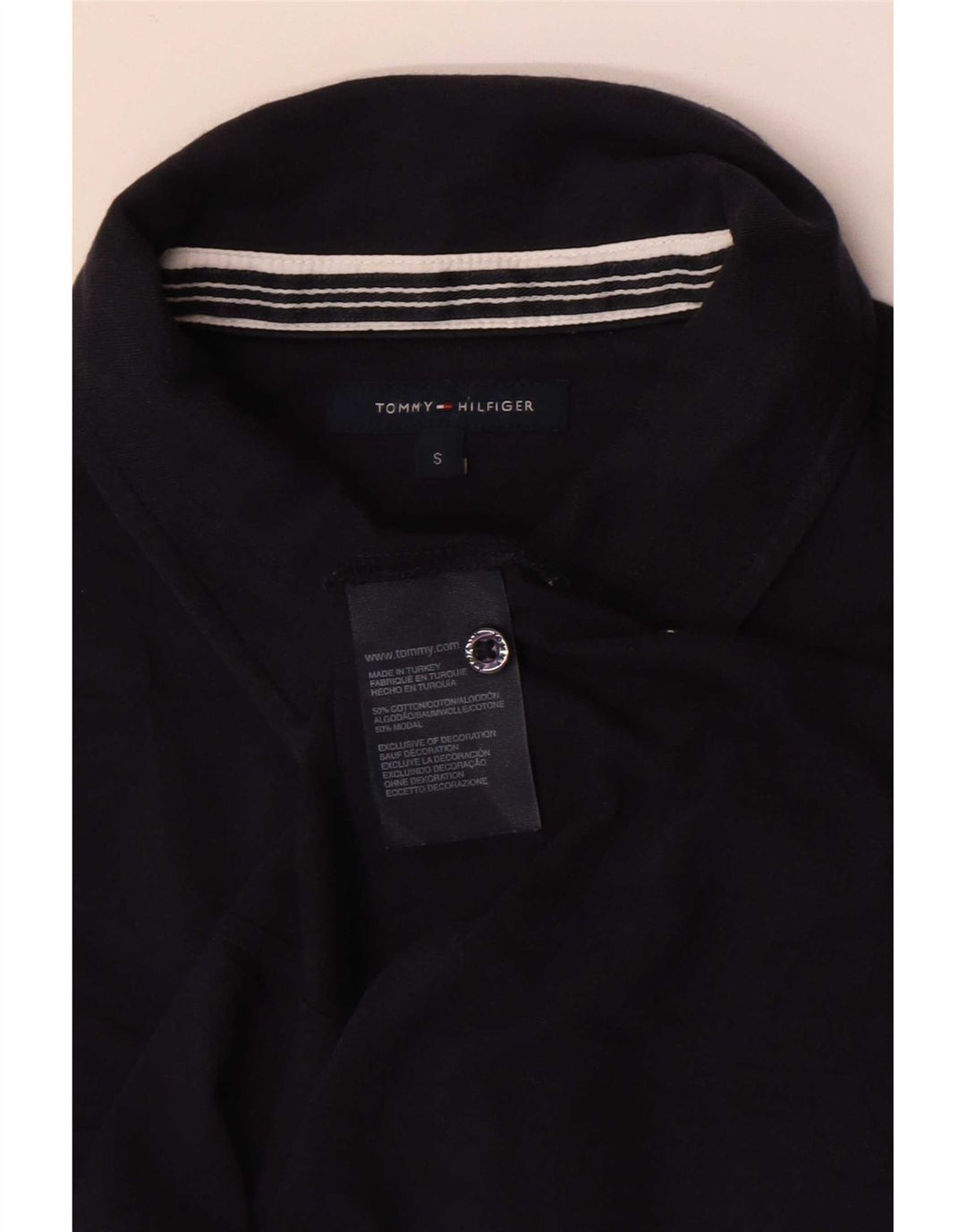Pulôver feminino Tommy Hilfiger Reino Unido 10 pequeno algodão azul marinho