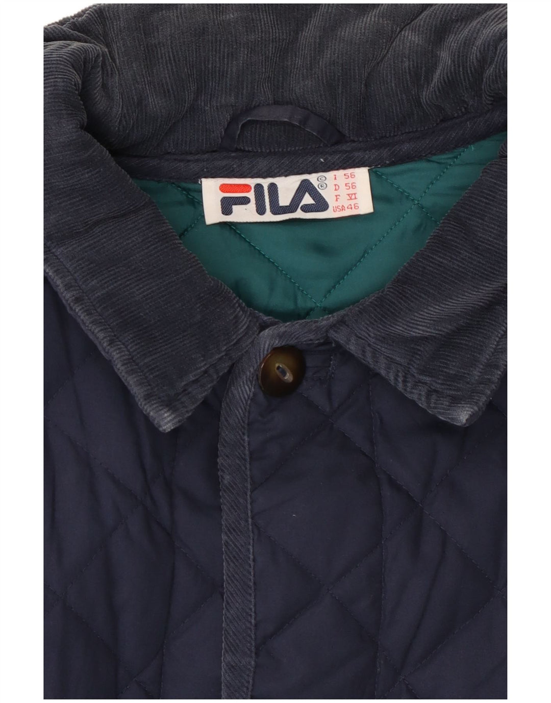 Jaqueta acolchoada masculina Fila IT 56 3XL azul marinho