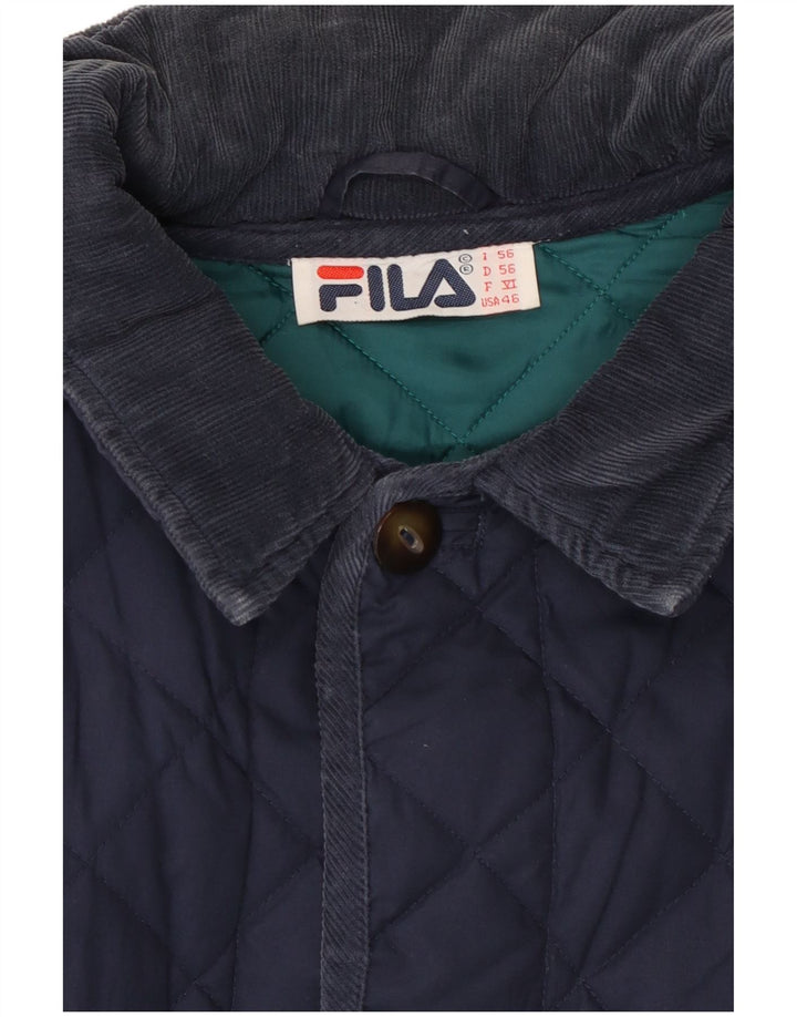 Jaqueta acolchoada masculina Fila IT 56 3XL azul marinho