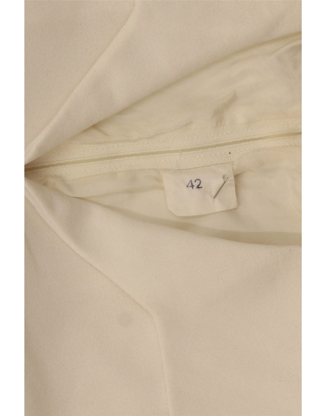 Vestido vintage feminino evasê IT 42 poliéster floral branco médio