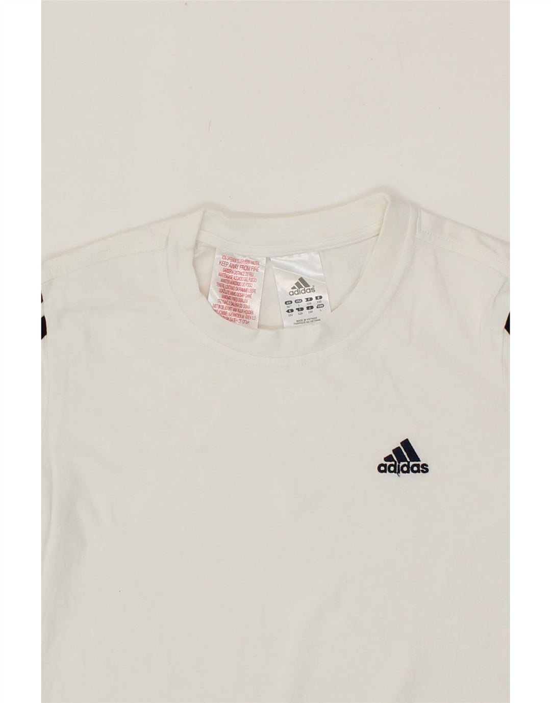 ADIDAS Girls T-Shirt Top 11-12 Years White Cotton Vintage Adidas and Second-Hand Adidas from Messina Hembry 