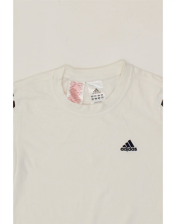 ADIDAS Girls T-Shirt Top 11-12 Years White Cotton Vintage Adidas and Second-Hand Adidas from Messina Hembry 