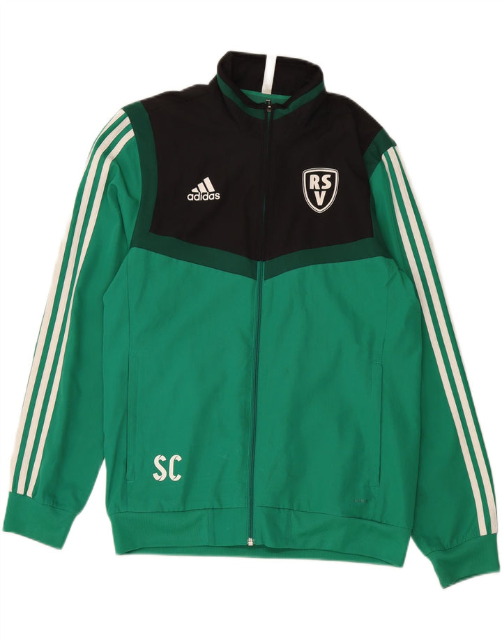 ADIDAS Mens Climalite Tracksuit Top Jacket Medium Green Colourblock