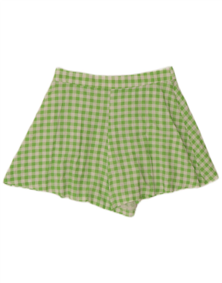 Zara Shorts feminino casual pegged médio W28 verde guingão