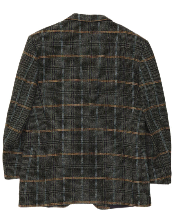 Jaqueta blazer masculina de 2 botões Nino Cerruti IT 54 2XL lã xadrez verde