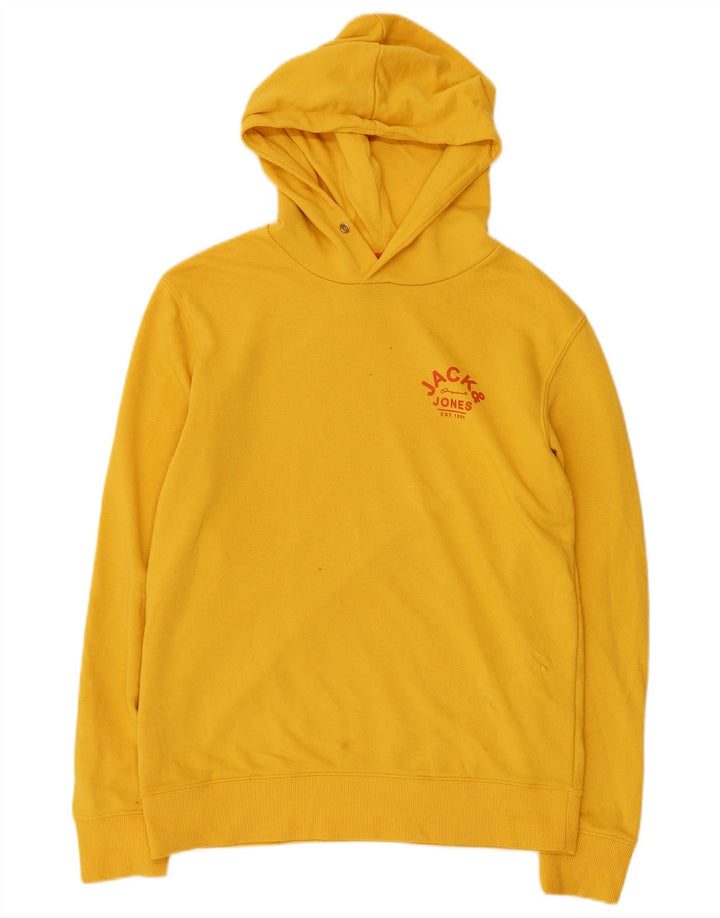 JACK & JONES moletom com capuz masculino pequeno poliéster amarelo