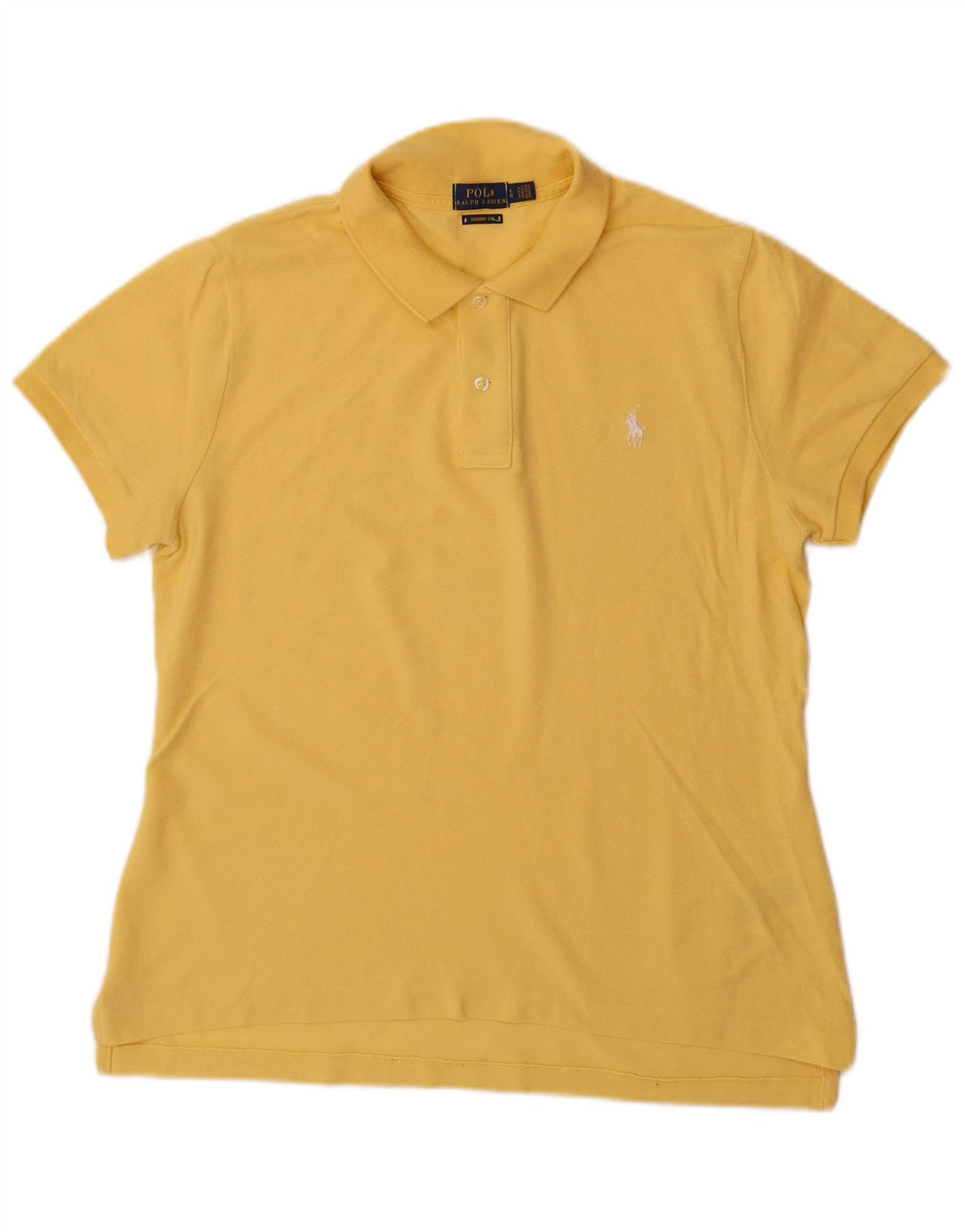 Camisa polo feminina POLO RALPH LAUREN Reino Unido 16 grande algodão amarelo