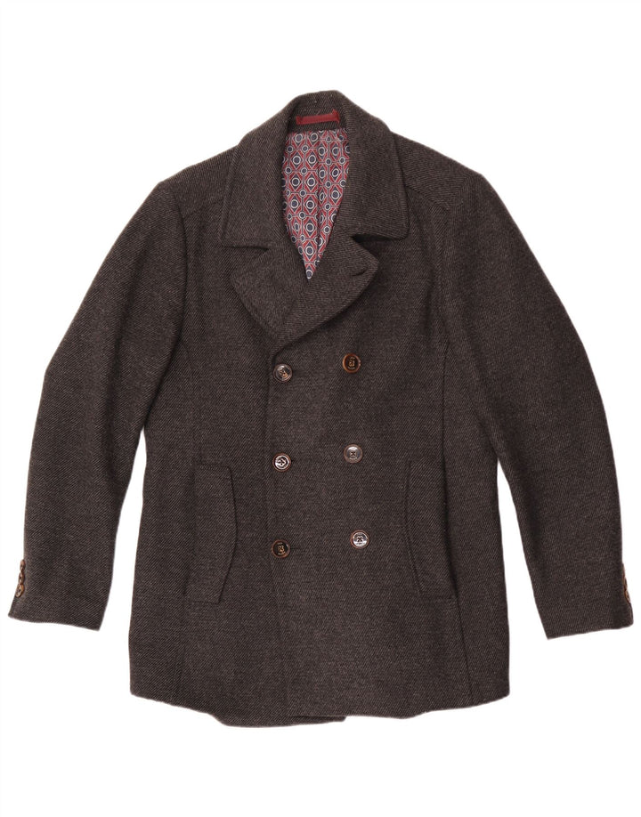 Casaco masculino Ted Baker Pea tamanho 3 lã cinza médio