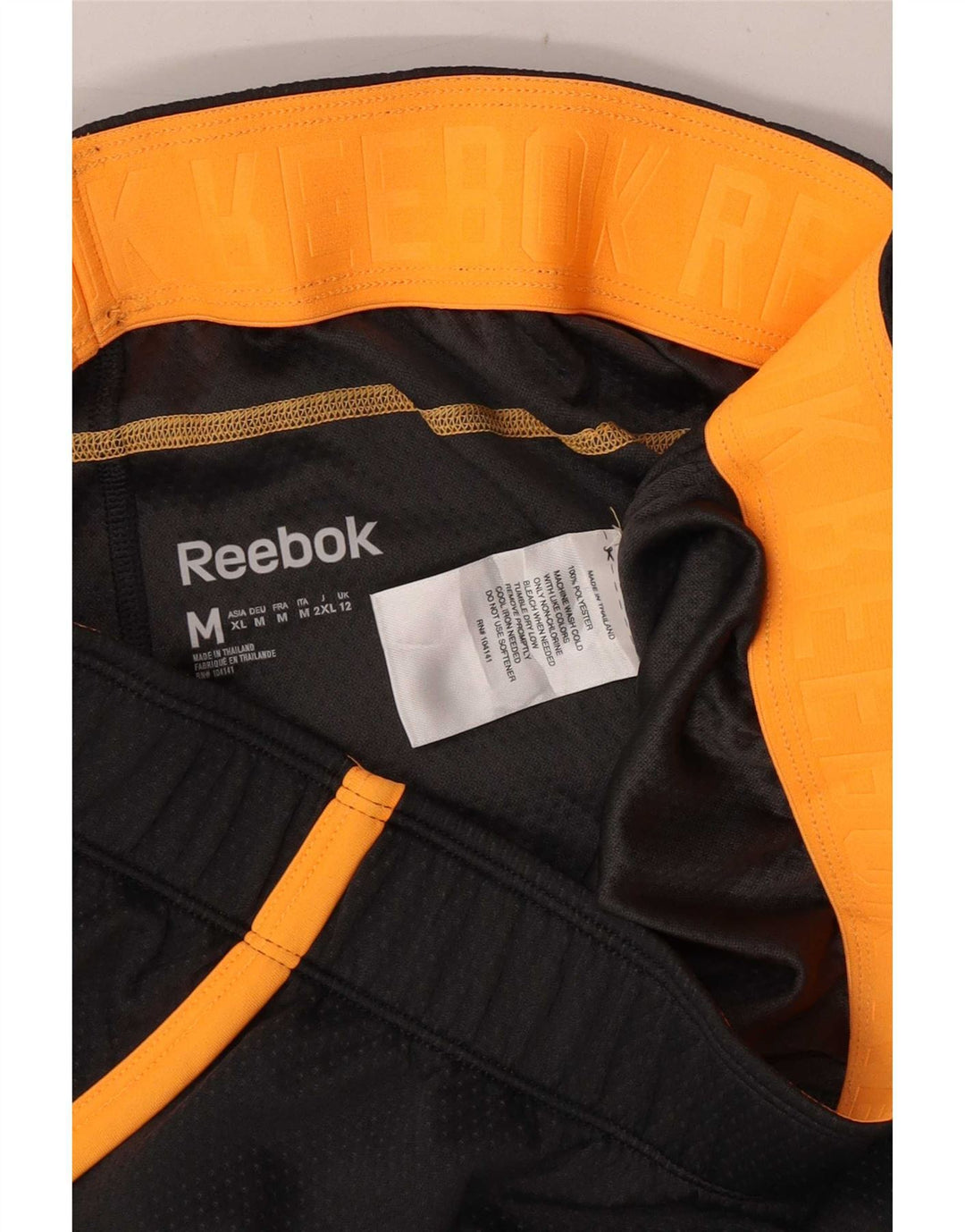 Shorts esportivos femininos Reebok UK 12 poliéster cinza médio