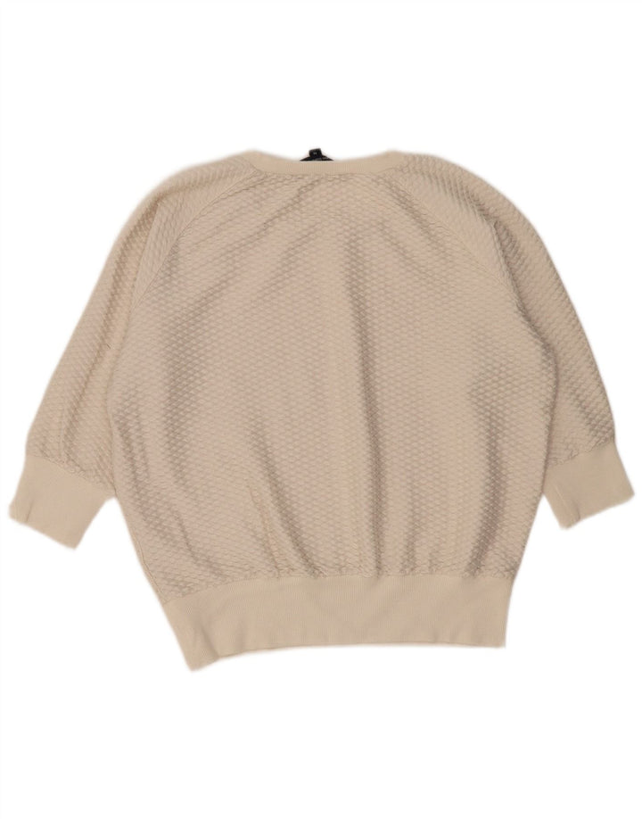 Suéter feminino com gola canoa French Connection Reino Unido 14 médio off white