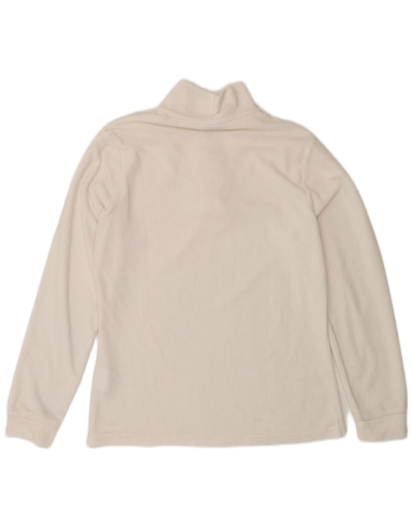 Suéter de lã feminino Brugi com zíper e gola UK 14 poliéster branco médio