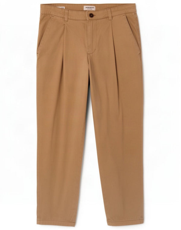 Jack & Jones Calça masculina folgada cortada W30 L25 Algodão bege