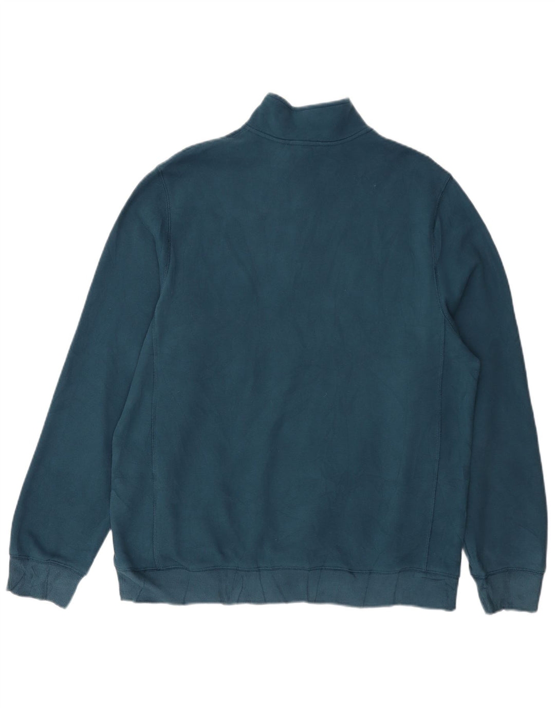 Suéter masculino IZOD com zíper e gola em algodão azul médio