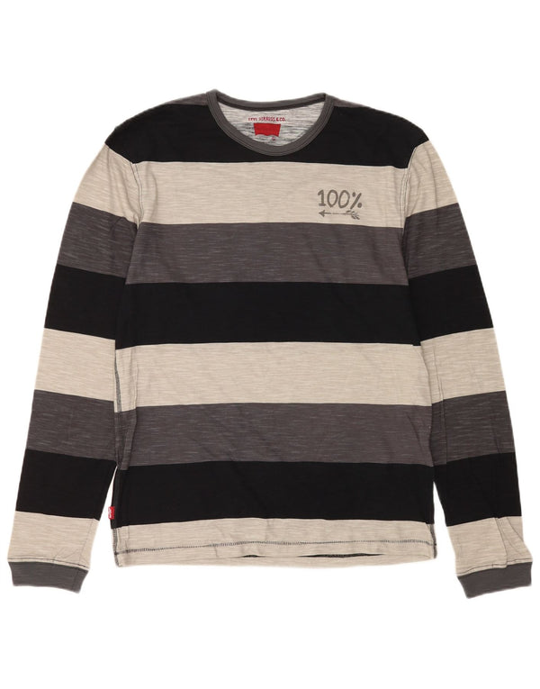 Top gráfico masculino Levi's manga comprida grande algodão listrado multicolorido