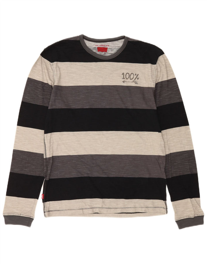 Top gráfico masculino Levi's manga comprida grande algodão listrado multicolorido