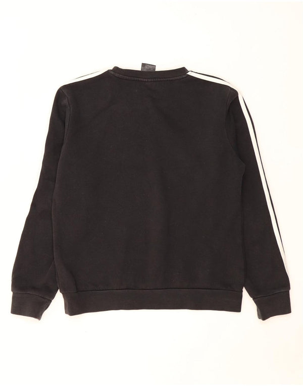 Adidas Womens Sweatshirt Jumper UK 12/14 Médio Algodão Preto