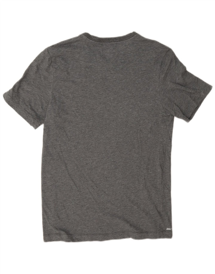 Camiseta Nike Masculina Dri Fit Graphic Top Pequeno Algodão Cinza