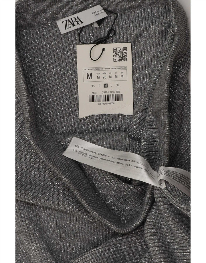 Zara Saia maxi feminina média W28 L34 cinza viscose