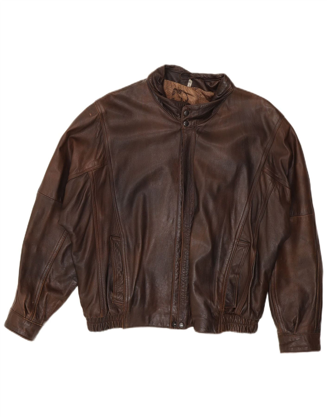 Jaqueta de couro masculina vintage IT 52 XL marrom