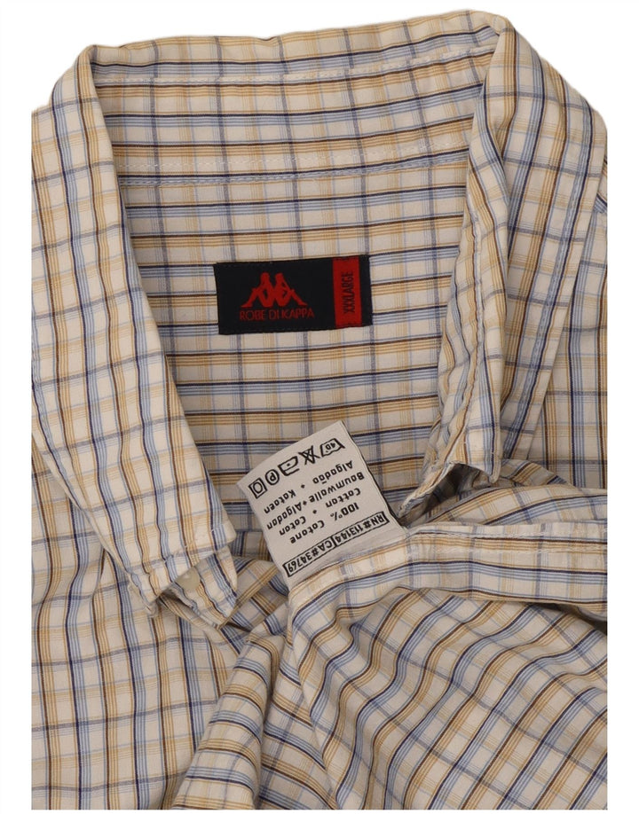 Camisa masculina de manga curta Kappa 3XL algodão xadrez multicolorido