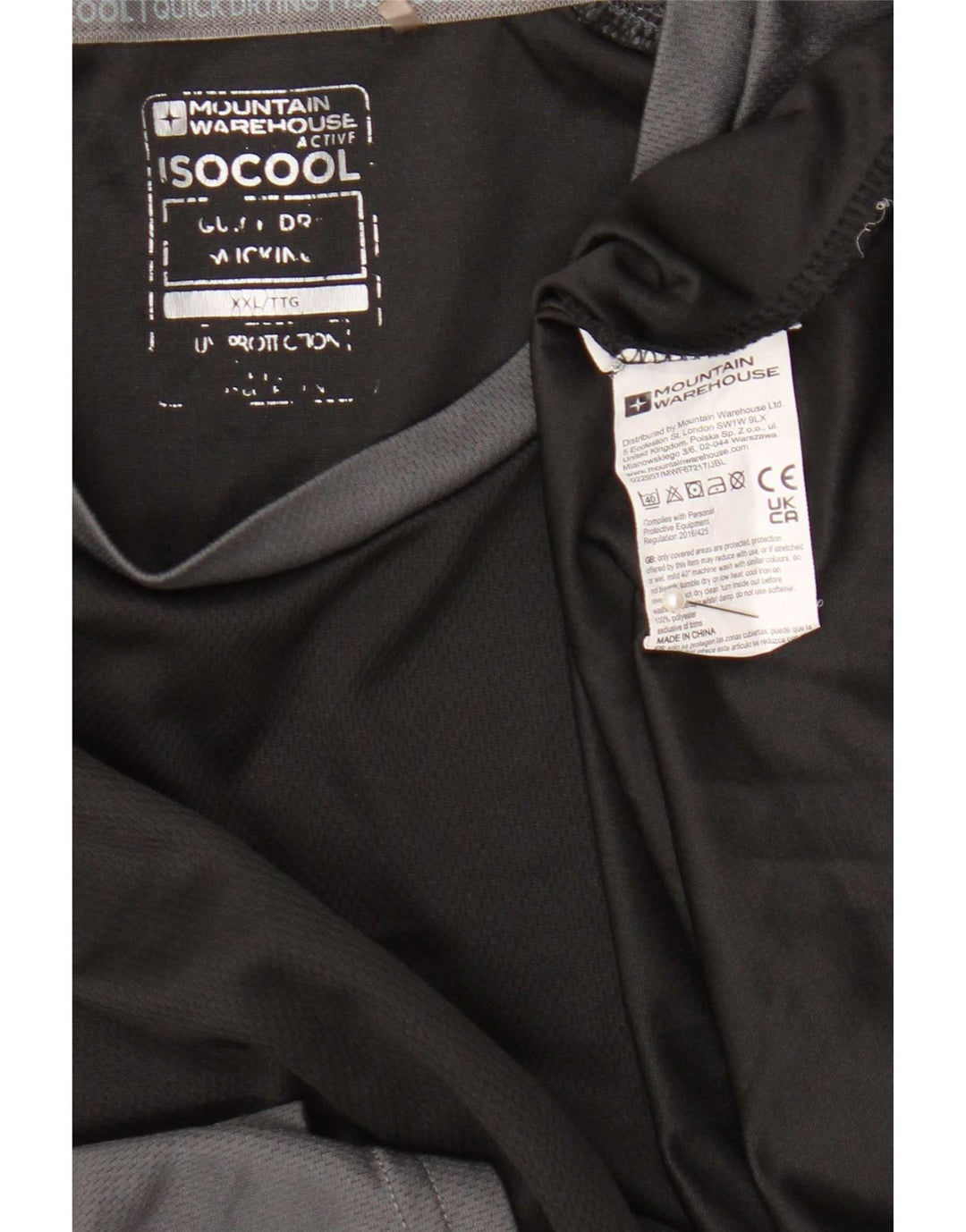 Camiseta masculina IsoCool Mountain Warehouse Top 2XL cinza Colourblock poliéster