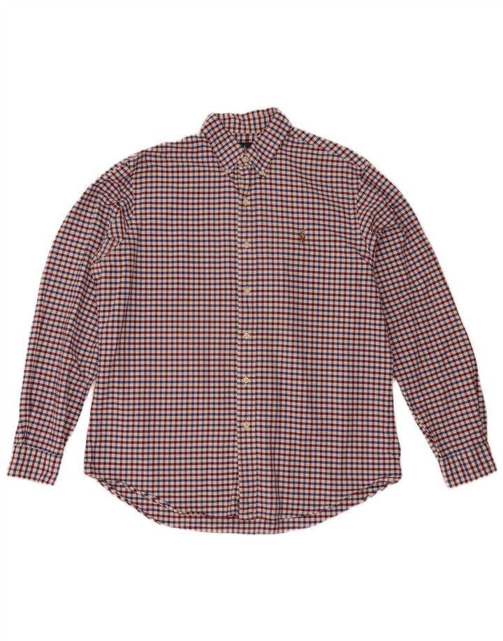 Polo Ralph Lauren Camisa masculina grande de algodão xadrez multicolorido