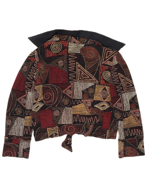 Jaqueta blazer feminina Joseph Ribkoff UK 14 grande multicolorida geométrica